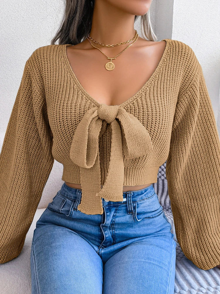 Bow Tie Crop Sweater